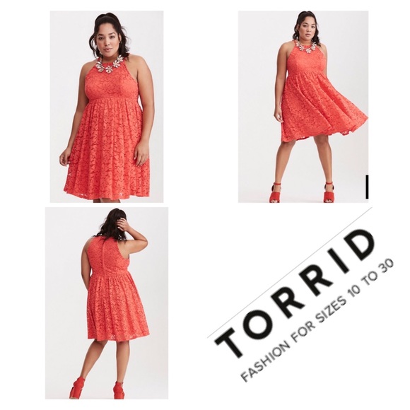 torrid Dresses & Skirts - Torrid 24 plus size red lace skater dress NWT
